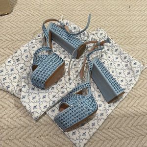 Hill House Home Party Platform in Blue Rhinestone, Unworn. Size 8.5